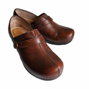 Dansko Brown Solstice Leather Clogs Size 39